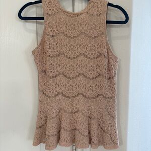Love Fire Lace Sleeveless Top in Tan/Blush
